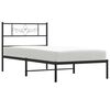 vidaXL Bed Frame Black Powder-Coated Steel Twin Bed Frame Rectangular