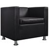 vidaXL Sofa Set Armchair and 2-Seater Black Faux Leather
