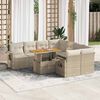 vidaXL Garden Sofa Set Beige, Cream white