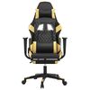 vidaXL Gaming Chair Black and Gold Faux Leather, Metal, Plywood, Foam