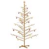 vidaXL Wooden Christmas Tree with Stand Brown 82.68 in Solid pine wood