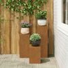vidaXL Plant Stand 3 pcs Rusty Weathering steel