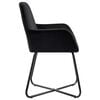vidaXL Dining Chair Set of 6 Black Velvet and powder-coated steel