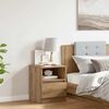 vidaXL Bedside Cabinet Artisan oak Engineered wood, metal Medium