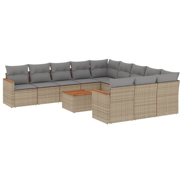 vidaXL Garden Sofa Set Beige, Light Grey
