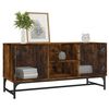 vidaXL TV Cabinet Smoked oak Engineered wood, glass, steel TV Cabinet