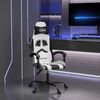 vidaXL Gaming Chair White and Black Faux Leather