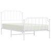 vidaXL Bed Frame White Steel Single Classic/Traditional Style Durable