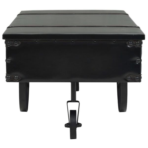 vidaXL Side Table Black MDF 43.3x21.7x16.9 in Decorative Inlays