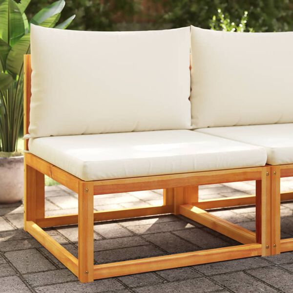vidaXL Garden Sofa Armless with Cushions Wood Acacia&Rope