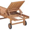 vidaXL Sun Lounger Bright green, Natural teak