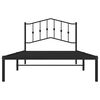 vidaXL Bed Frame Black Steel Twin Bed Frame Rectangular Modern