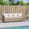 vidaXL Sun Lounger Beige PE rattan Single UV-resistant materials