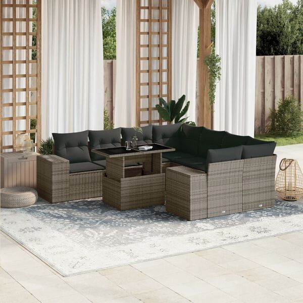vidaXL Garden Sofa Set Grey