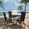 vidaXL Outdoor Dining Set Black Aluminum, WPC, Textilene Medium Foldable