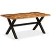 vidaXL Dining Table Natural Wood, Black