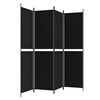 vidaXL 4-Panel Room Divider Black 78.7"x78.7" Fabric