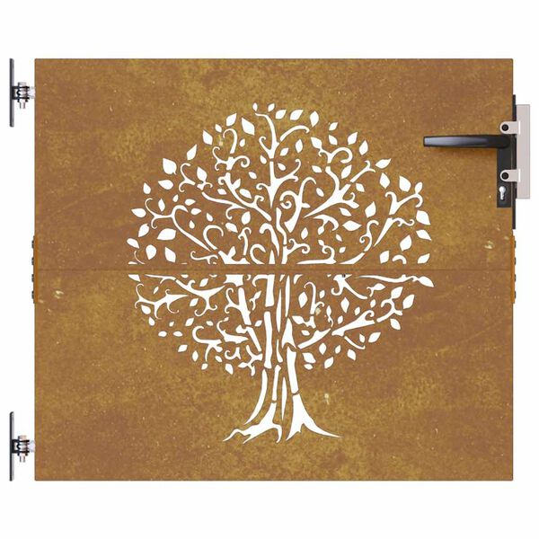 vidaXL Garden Gate 33.5x29.5" Corten Steel Tree Design