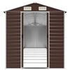 vidaXL Garden Shed Brown Galvanized Steel Large Garden Shed