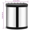 vidaXL Kitchen Built-in Dust Bin Stainless Steel 3.2 gal