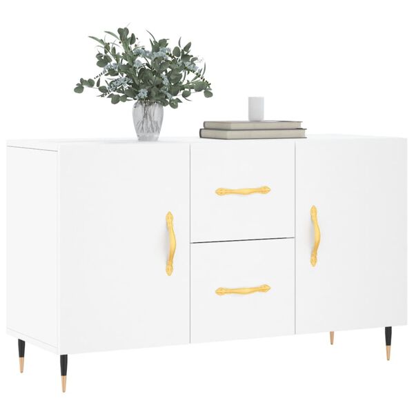 vidaXL Sideboard White Engineered wood, metal Sideboard Rectangular