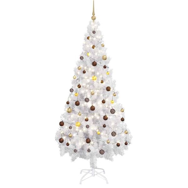 vidaXL Christmas Tree White PVC Medium Christmas Tree Cone-shaped