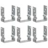vidaXL Fence Anchors 6 pcs Silver 4.7x2.4x5.9" Galvanised Steel
