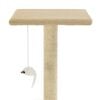 vidaXL Cat Tree Beige Engineered wood, sisal rope, plush fabric Medium