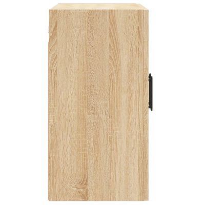 Tall wooden cabinet with a black handle on the side
