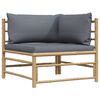 vidaXL Garden Lounge Set Dark Grey Bamboo, polyester Medium Modular