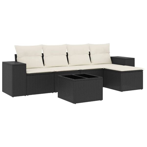 vidaXL Garden Sofa Set Black