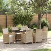 vidaXL Garden Dining Set 7 pcs Beige poly rattan