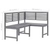 vidaXL Corner Bench Gray Solid acacia wood with a gray wash finish Medium