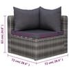 vidaXL Garden Lounge Set Grey PE rattan Large Modular