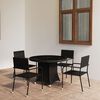 vidaXL Garden Dining Set Black Poly Rattan, Steel, Glass Medium