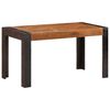 vidaXL Dining Table Natural wood tone and black Solid rough mango wood