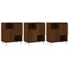 vidaXL Sideboard Set of 3 Brown Oak Engineered Wood, Metal