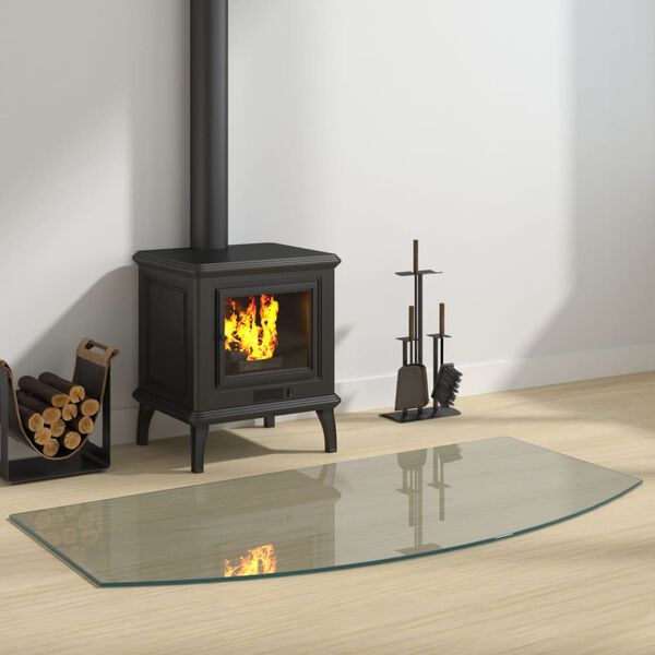 vidaXL Fireplace Glass Plate 47.2"x23.6"