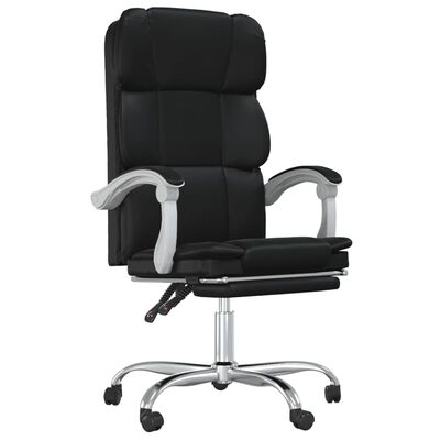 vidaXL Reclining Office Chair Black Faux Leather