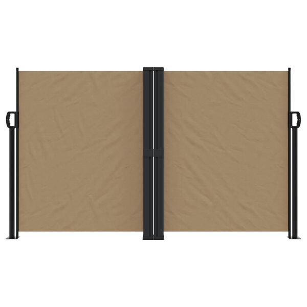 vidaXL Retractable Side Awning Taupe Polyester with PU coating