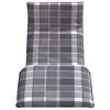 vidaXL Folding Sun lounger Grey Check Pattern 175x54x8,5 cm Oxford Fabric