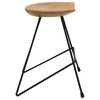 vidaXL Stool Natural Solid Teak Wood Compact Sturdy Stool Round