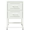 vidaXL Bedside Cabinet Set of 2 White Steel Standard Bedside Cabinet