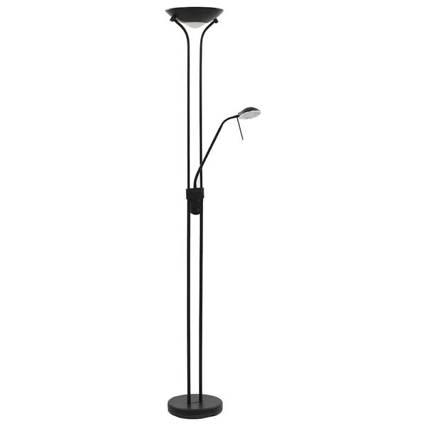 vidaXL Floor Lamp Black Steel Tall Adjustable Armrests Floor Lamp