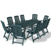 vidaXL Dining Set Green Plastic Large Foldable Dining Set