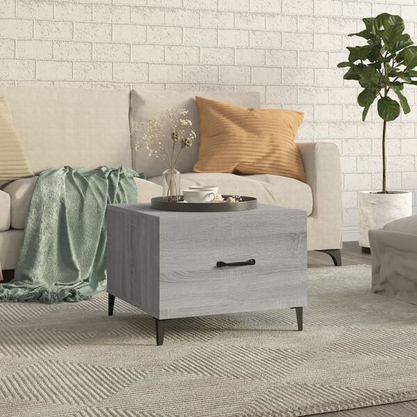 vidaXL Coffee Table Grey Sonoma Engineered wood Medium Drawers