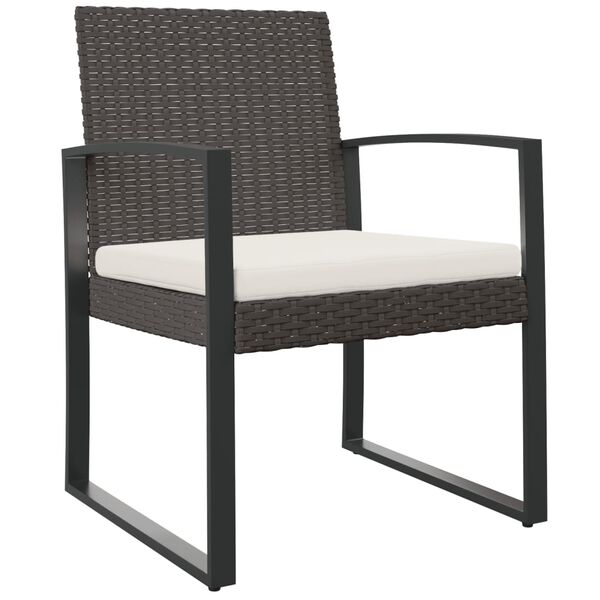 vidaXL Garden Dining Chair Set of 2 Brown, Anthracite, Cream white