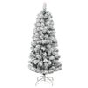 vidaXL Artificial Hinged Christmas Tree Green and white PVC, iron Medium