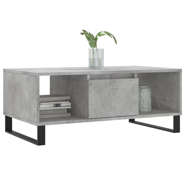 vidaXL Coffee Table Concrete Grey Engineered Wood, Metal Medium
