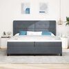 vidaXL Box Spring Bed Dark Grey 78.74 x 78.74 in Polyester